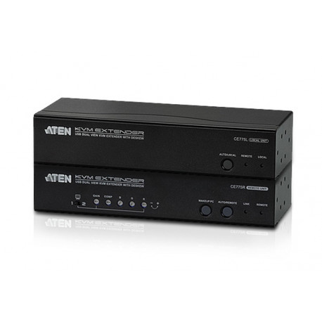 Aten CE775 USB Dual View KVM Extender with Deskew